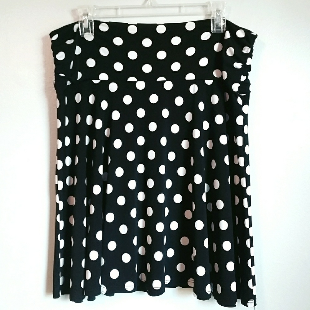Maurices Black and White Polka Dot Skirt